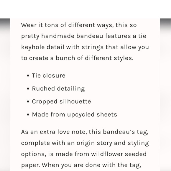 NWT- Free People Intimately Summer Of Love Convertible Bandeau Bra - Picture 5 of 10